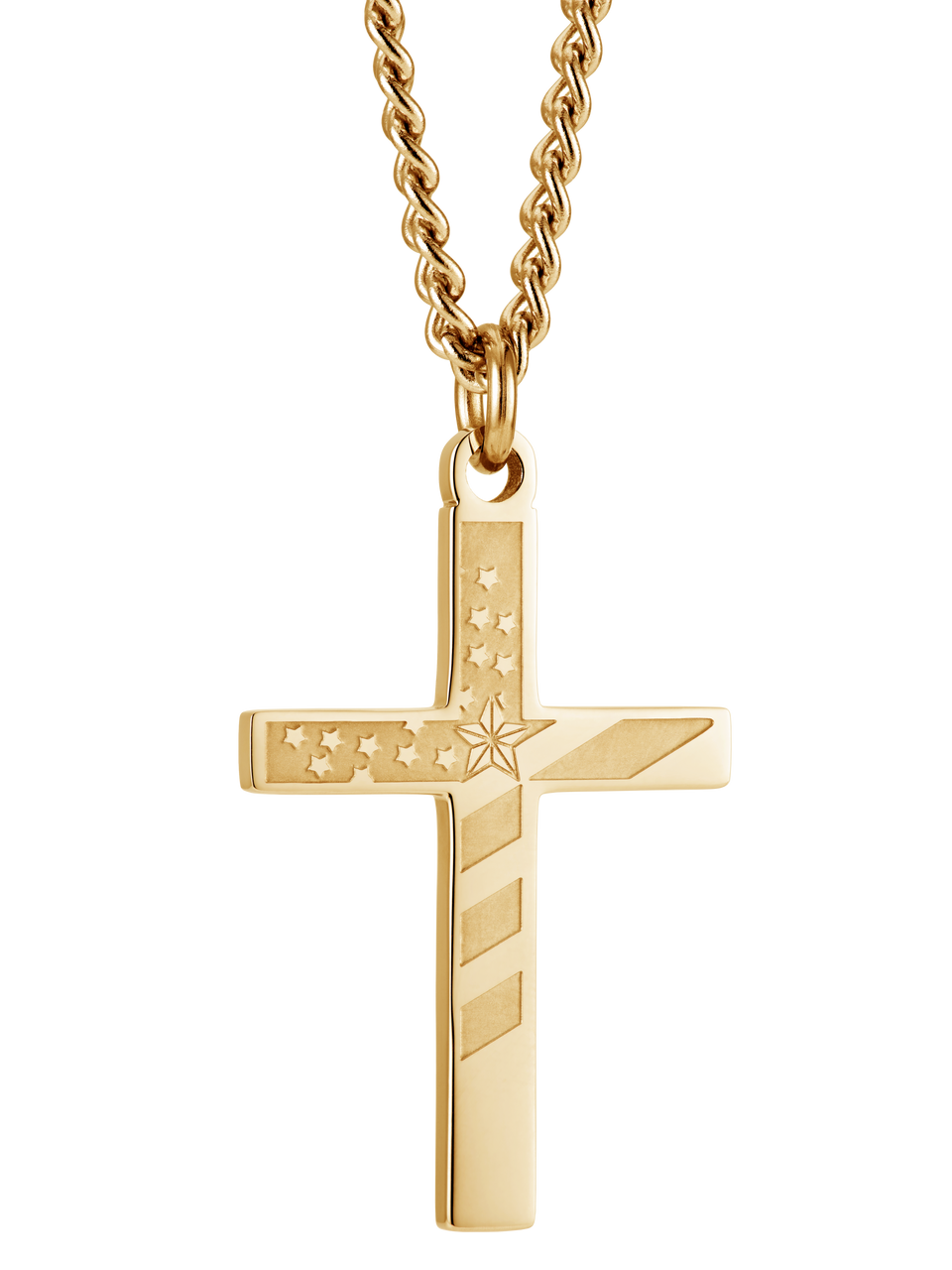 Men's Flag Cross Necklace Proverbs 30:5 by Shields of Strength