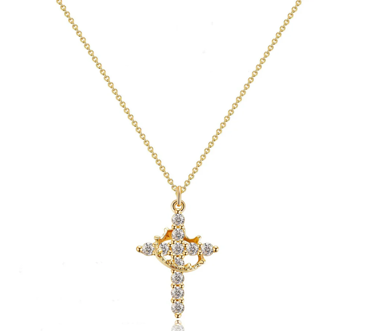 The Eternal Cross & Crown Necklace