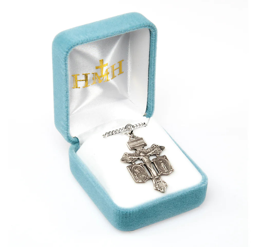 Sterling Silver Pardon Crucifix 3-Way Necklace